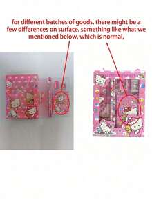 6pcs/Set Coulomi Cinnamon Dog, My Melody, Hello Kitty Cartoon Ruler, Pencil Sharpener, Eraser, Notebook Stationery Set, Creative Drawing And Office Supplies, Hello Kitty Stationery Gift Set (Some Accessories May Be Random) (Packaging Design Is Random) - Multicolor - View 8
