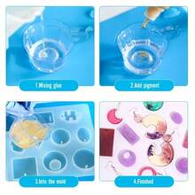 3件套包括珠宝模具、阿拉伯字母模具、珠宝模具、水滴形硅胶模具和由UV树脂制成的DlySilicone模具 - 字母 - 查看 2