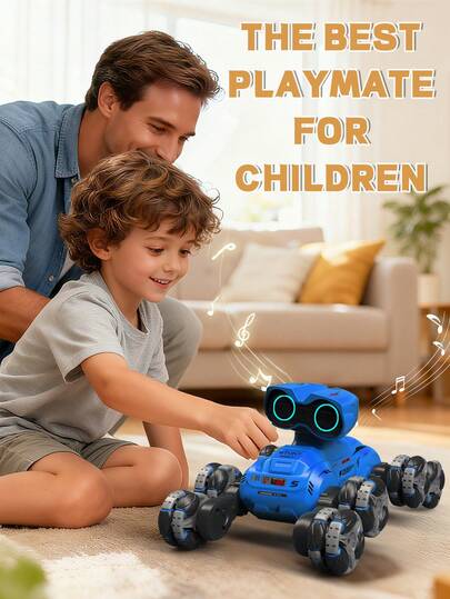 1 pièce Jouet robot tournant à 360° 2,4 GHz, jouet robot cascadeur à 8 roues avec télécommande, cadeau pour anniversaire d'enfant, Noël, Halloween, Nouvel An, Thanksgiving, convient aux enfants de 6 à 14 ans