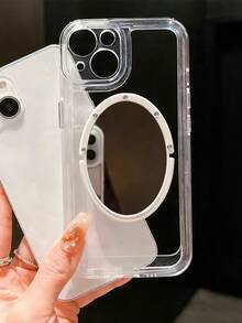 1个极简透明太空主题手机壳，全包覆式保护壳，适用于 11/12/13/14/15/16 Pro/17 Pro Max，情人节礼物 - 無色 - 查看 2
