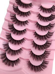 7 Pairs False Eyelashes Cat Eye Lashes Soft Fluffy 3D Faux Mink Natural With Transparent Stem Reusable Lightweight Cat Eyelashes ,Lashes,Eyelashes,Fake Lashes - Cat Eye Lashes - View 5