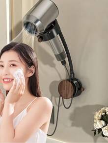 Hållare för hårtork i badrummet utan borr, handsfree, väggmonterad hårtorksfäste för badrummet - Multifärgad - Visa 2