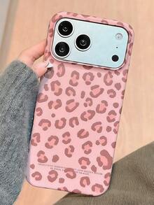Y2K可爱豹纹图案磨砂手机壳，兼容 17/16/15/14/13/12/11 Pro Max/16/15/14 Plus，奢华柔软防震保护壳 - 粉色 - 查看 2