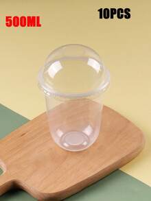 250ml/360ml/500ml, Disposable U-Shaped Cake Cups, Summer Transparent Plastic Dessert Cups, With Lids, Multi-Purpose, Can Be Used To Hold Yogurt, Pudding, Ice Cream, Fruit, And Is Also Suitable For Cakes, Mousses, Milkshakes, Yogurt, Ice Cream, Fruit, Cakes, And Is Suitable For All Kinds Of Parties And Back-To-School Catering. - Transparent - View 15