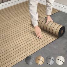 1片118.11英寸3D木纹墙板，自粘PVC板条墙板，加厚防水可移除PVC板条壁纸和泡沫板，适用于墙壁和天花板 - 彩色 - 查看 3