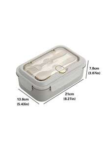 1pc Lunch Box Set, Includes Lunch Box, Insulated Bag, Breakfast Cup, Water Bottle, Suitable For Light Meals, Office, School, Outdoor Activities. Lunch Box, Salad Cup, Insulated Set. Compartment Lunch Box, Back To School Student Supplies, Lunch Box, Meal Bag - Beige - View 12