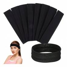 8条装女士防滑弹力柔软运动头带，吸汗头带，适合成人男女运动、旅行健身发带跑步发饰瑜伽头巾运动吸汗带 - 彩色 - 查看 1