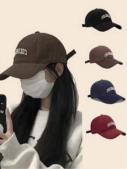 1pc Unisex Vintage Embroidered Letter Wide Brim Baseball Cap, Versatile Casual Daily Wear