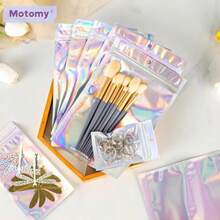 100Pcs Holographic Packaging Bags 3.1x4.7 Inch Resealable Foil Pouch Mylar Sample Bag Great For Small Business And Party Favor Food Storage... - 100 chiếc - 3.1x4.7 inch - Xem 2