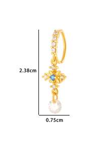 Toppiercing 1pc Minimalist Versatile Copper Cubic Zirconia Geometric Nose Ring, Fashion Nose Piercing Jewelry - Multicolor - View 6