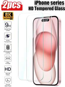 2pcs Screen Protector Compatible With IPhone 17/17 Pro/17 Pro Max/17 Air 16 15 14 Plus 13 12 Mini 11 Pro Max X, XR, XS Max, 9H Hardness Tempered Glass, Anti-Scratch - Clear - View 29