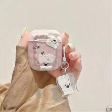 1pc Cherry Animal Dog Earphone Protective Case Compatible With Apple Pro 3, 1/2, Pro 2, 4, Cute Bluetooth Earphone Holder, Anti-Lost Earphone Protective Cover - Multicolor - View 4