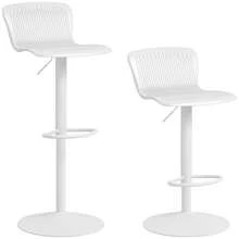 HOMCOM Tabourets de bar - Blanc - Voir 6