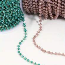 1米不锈钢水晶珠链，彩色雕刻珠链，适合DIY波西米亚风格首饰制作，手链、项链、脚链等配饰 - 珠鍊 - 查看 7