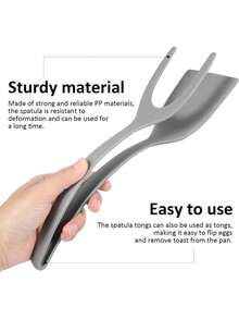 2-In-1 Silicone Spatula And Tongs - Egg Flipper, Multifunctional Kitchen Cooking Tool For Frying Eggs, Pancakes, Toast And Omelets, Kitchen Utensils - Double-handled Shovel In Multiple Colors - View 10