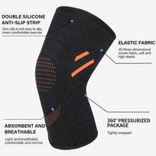 AA MASEDA 1pc Non-Slip Knee Pad, Knee Joint Support Sleeve, Comfortable Breathable, Suitable For Sports, Daily Life And Work - Black - View 4