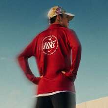 Nike Men's AS M NK DF STRIDE CNY HZ TOP G POLO Knit Collared Long Sleeve Shirt TIQ3818-613 - Red - View 1