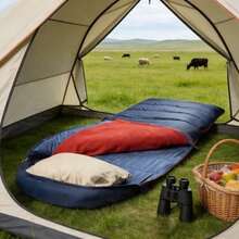 Shadow Mountain 30-Degree Hooded Rectangular Sleeping Bag, Blue, 35"X88" - Đơn - Xem 1