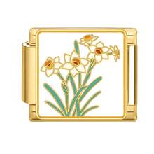 1件装花卉系列模块化手链，包含花朵元素，可DIY互换设计，都市休闲风格，圣诞节和万圣节必备单品，秋季色调，本土风情，实用时尚，充满圣诞氛围，魅力十足，不锈钢材质，圣诞装饰，秋季办公室穿搭，派对穿搭指南，圣诞礼物，圣诞家居装饰，优雅黑色风格