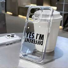 Handyhülle für iPhone 16 15 14 Pro Max 13 12 Mini 11 Pro Max 7 8 Plus X XS SE2 Englische Phrase Grafikdruck Stoßfeste Hülle - Transparent 1 - Übersicht 4