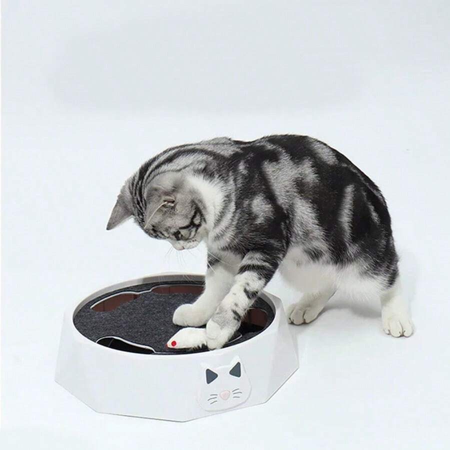 双速可调自动互动猫玩具 - 转盘毛绒老鼠，自动打地鼠猫玩具 - 老鼠玩具 - 查看 1