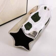 Silver Wavy Ceramic Vase, Modern Minimalist Living Room TV Cabinet Decor, Dry Flower Vase Home Decoration - Silver - View 4