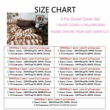 3件套复古条纹被套组 - 100%纯棉复古红色条纹印花3件套床上用品，柔软透气被套，带拉链和四角系带，不含填充物 - 紅棕色條紋 - 查看 3