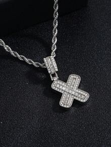 A-Z Bling Bling Letter Pendant Necklace, Cubic Zirconia 26 Alphabet Pendant Necklace With Twisted Chain, Unisex Fashion Hip Hop Jewelry Gift For Friends - Fashionable Rock Candy Letter Pendant Necklace - View 34