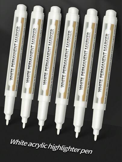 10支/包 1.0mm 白色永久性记号笔，ART WALKER品牌，适用于金属、陶瓷、玻璃、皮革、薄膜、深色材料的书写和标记