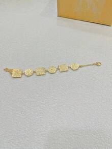 1pc Fashionable Personalized Enamel Letter Bracelet, Women Jewelry - Multicolor - View 5