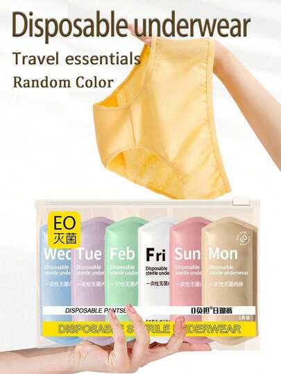 3 piezas de ropa interior desechable para mujeres, estéril, adecuada para viajes, posparto, talla grande, hecha de fibra de poliéster, suave y transpirable, disponible en blanco y de colores, adecuada para viajes largos o cortos, fácil de llevar, accesorio de lencería desechable