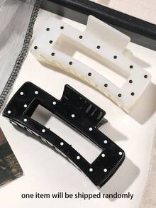 1pc Elegant Black & White Polka Dot Hair Clip, Non-Slip , Made Of Acrylic Material. Valentine's Day Accessory, Suitable For Long And Thick Hair Women. Suitable For Daily Wear, Beach, Wedding, Party And Other Occasions. Fashionable And Minimalist Design Also Suitable For Office, School, Date And Other Occasions Women Hair Accessories Elegant Hair Claws Fashion Claw Clip Fashion Hair Clutch - Multicolor - View 9
