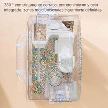 Genérico Jaula de Tamaño Pequeño para HáerCasa y Corral para Mascotas Hábitats Transparentes para Mascotas para Erizo Chinchilla Conejo Jerbo Enano Háer Cobaya Hurón - Blanco - Ver 7