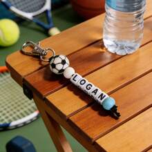 1pc Personalized Custom English Name/Letter - Soccer, Basketball, Baseball Beads - Lobster Clasp - Birthday, Anniversary, Valentine's Day Gift, Suitable For Him/Her Or Parents - Ball Keychain - View 28