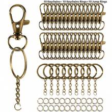 30/60pcs Stainless Steel Swivel Snap Hook Keychain Split Rings And Jumprings Bulk Keychain Lanyards, DIY Metal Keychain Making Kit, DIY Keychain Bag Pendant Craft Supplies - Small Keychain Set - View 22