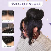 bling hair Kinky Straight Invisi Drawstring Glueless Full 360 Lace Front Wigs Human Hair Wear And Go Glueless Wigs Human Hair Pre Cut Pre Plucked 360 Frontal Kinkystraight Human Hair Wigs For Women 18 20 22 Inch 200% Yaki Straight 360 Full Lace Wigs Natural Color,Kinkystraight Human Hair Wig 13x6 Lace Front Wigs Human Hair Pre Plucked With Baby Hair 200% Density Yaki Straight Glueless Wigs Human Hair Pre Plucked (13x6 Yaki Straight Wig, 26 Inch),3 In 1 Half Wig Kinky Straight Glueless Wigs Human Hair Comfortable Fit No Glue Needed Wear & Go Seamless Clip In Wigs 20 Inch - Natural Black - 查看 6