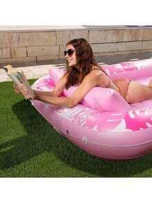 85" X 57" Extra Large Adult Inflatable Pool Float Lounger With Pillow, 4-In-1 Inflatable Sunbathing Raft Floating Bed, Water Inflatable Ball Pool Party Gift - Multicolor - View 10