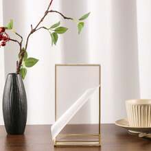 Gold Border Transparent Acrylic Table Cards Ornament Clear Picture Frame Sign Display Wedding Party Number Plate Restaurant Table Menu Stand - Multicolor - View 5