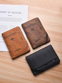 Fashionable High-Capacity Multi-Function Passport Holder, Stylish Travel Document Card Case - Multicolor - View 3