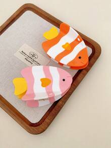 1pc Cute Clownfish Hairpin For High Ponytail At The Back Of The Head, Hair Claw To Secure The Hair, Half-Braided Hairstyle Headpiece Accessory - Multicolor - View 2