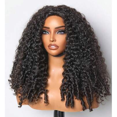 Tóc giả nửa đầu xoăn kiểu Miến Điện, vừa vặn linh hoạt, 3 trong 1, có dây rút, đường chân tóc tự nhiên, liền mạch, thân thiện với người mới bắt đầu, dễ đội và sử dụng, không cần keo dán, tóc thật, đường chân tóc đã được tỉa sẵn, mật độ 180%, kiểu tóc bob 14-16 inch, kiểu tóc dài 18-26 inch, màu tự nhiên, tóc trinh nữ chưa qua xử lý, tóc giả Giáng sinh, quà tặng Giáng sinh Y2K, phụ kiện tóc, tóc giả 100% tóc thật, tóc giả ren thật, sử dụng hàng ngày, giao hàng nhanh, du lịch, dành cho phụ nữ.