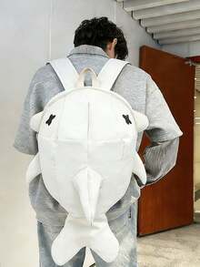 1pc Black/White/Gray Nylon Dinosaur/Shark Shaped Creative Cartoon Backpack/Shoulder Bag/Crossbody Bag For Men, College Students, Cute & Fashionable Personality Casual Streetwear Travel Bag, Large Capacity Fits Phone, Tablet, Books, Water Bottle, Adjustable Strap, Versatile Carrying - Multicolor - View 18