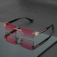 1 Pair Fashionable Frameless Glasses, Metal Frame, Elegant Design, Essential For People - Multicolor - View 2