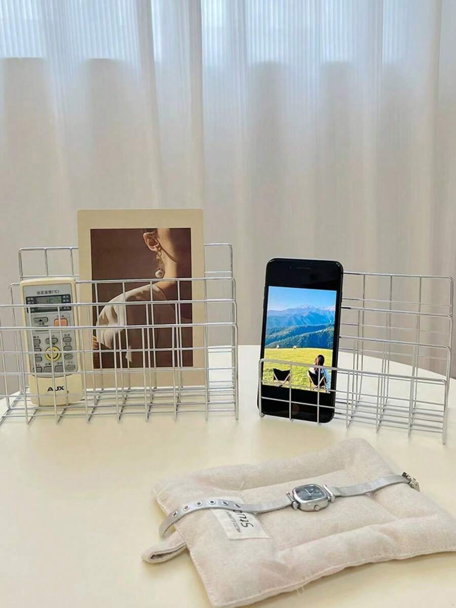 3-Tier Magazine Rack, Fashionable Silver Newspaper - Silver - View 1