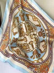 1pc Women's Casual Retro Paisley Print Scarf/Bandana, Silky Satin Texture, Suitable For Daily Fashion Glasses Styling, Vacation, Beach Party Wear, Spring/Summer - 款式一 - 查看 5