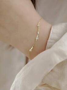 1条925纯银莫比乌斯环女士手链，14K镀金镶嵌钻石，时尚女士手链，简约风格，独特设计，高端品质，闺蜜礼物 - 莫比烏斯手鍊 - 查看 2