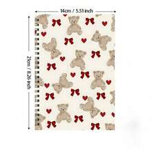 Cute Teddy Bear And Red Bow Spiral Notebook - High-Quality Durable Cover, Suitable For Schools, Offices, Gifts To Relatives, Friends, Teachers And Students, Stationery, Lively Design, High-Quality Paper Material - Bow and Bear - View 3