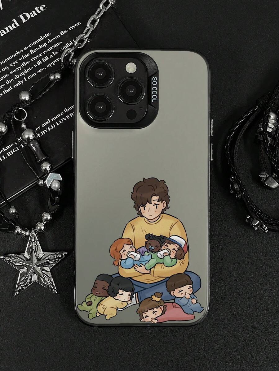 1pc Anime Caretaker Graphic Shockproof Phone Case Compatible With IPhone 11, 12, 13, 14, 11 Pro Max, 12 Pro Max, 13 Pro Max, 14 Pro Max, XR, 15, 15 Pro, 15 Pro Max, Series - Multicolor - View 1