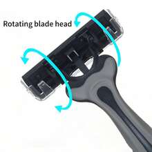 男士三层安全剃须刀套装，不锈钢黄色刀片和塑料手柄，可水洗，一次性旅行便携安全剃须刀 - 多色 - 查看 8