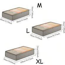 1pc Foldable Clothes Blanket Storage Bag, Large Capacity Waterproof Under-Bed Storage Bag, Transparent Top Cover, Dual-Zipper, Handles On Both Sides, Suitable For Under-Bed, Wardrobe, Cabinet Top Storage, Shoes, Clothes, Blankets, Super Large Storage Space, Essential Home Organization, Valentine's Day Gift, Easter Storage - Multicolor 1 - View 8